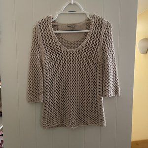 Burberry Brit Crochet Cotton Top, size Small